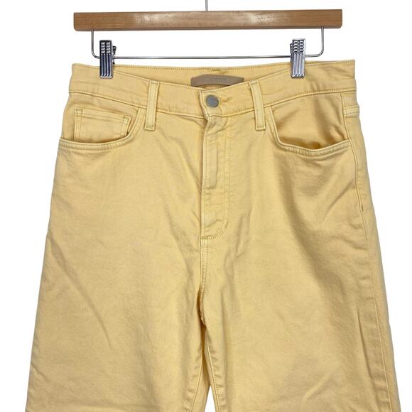 JOES JEANS The Blake Sunkissed Butter Yellow High Rise Wide Leg Raw Crop Sz 29 - Picture 3 of 11